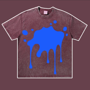 Vintage <b>Acid</b> Wash Heavy Weight T-Shirt <b>Drop</b> Shoulder Distressed Washed Short Sleeves Blank Cotton T-Shirt for Men Women - Product Image 4