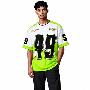 เสื้อฟุตบอลแบบวินเทจสีดำสไตล์อเมริกัน ผลิตตามสั่ง ทรงโอเวอร์ไซส์ ผ้าถักตาข่าย คอวี แบบครอป ทรงบ็อกซี่ สำหรับทีมชาติฝรั่งเศส - Product Image 5