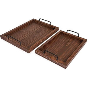 Plateau de service rond en métal martelé doré, design moderne, avec poignées, pour la décoration de la maison et les événements, à bon prix - Product Image 6