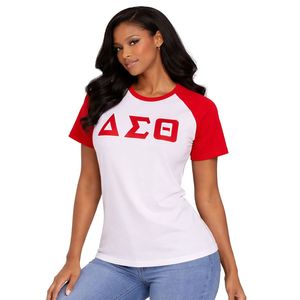 Maglietta Raglan Premium Delta Sigma Theta per Donne, Vestibilità Comoda, Alta Qualità, Abbigliamento Casual per Confraternite Greche - Product Image 1