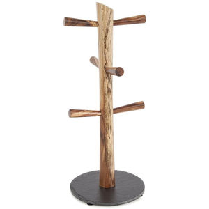 Atractivo Soporte de Madera para Tazas con 6 Ganchos, Ecológico, Ahorra Espacio, Organizador y Exhibidor de Tazas de Café y Té para Encimera - Product Image 3