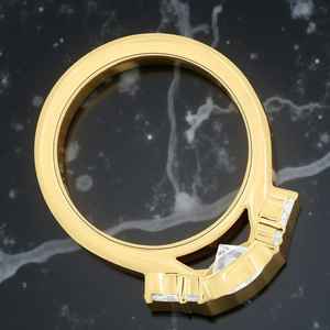 Bague de Fiançailles et de Mariage Solitaire Ethnique SPARKLING SPLENDOR pour Femme, Diamant Oval de 1,75 Carat Cultivé en Laboratoire, Or Jaune 14K, Sertissage à Griffes - Product Image 4