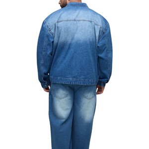 เสื้อเชิ้ตยีนส์ผู้ชายไซส์ใหญ่ ตัวอย่างฟรี ผ้าใส่สบาย ขายส่ง ปรับแต่งได้ คุณภาพดีที่สุด - Product Image 4