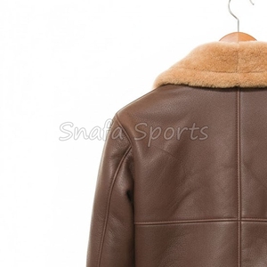 Abrigos de piel de oveja 100% genuinos con cuello de piel, diseño clásico, diseño personalizado, chaqueta de cuero en venta a precio de mayoreo. - Product Image 6