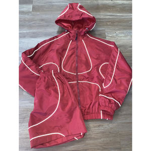 Conjunto Deportivo de Alta Calidad 100% Poliéster con Chaqueta de Media Cremallera y Pantalones Cortos, Cortavientos, 2 Piezas para Hombre - Product Image 2