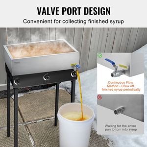 Olla Industrial de 11.2 Galones con Evaporador Plano y 1 Válvula para 3 Métodos de Calentamiento, Capacidad para 162 Tazas de 8.8oz, Ideal para Jarabe de Arce - Product Image 6