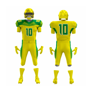 Uniforme de Fútbol Americano Personalizado con Impresión por Sublimación, Transpirable, de Poliéster, para Hombre Adulto, Servicio OEM, Verde Amarillo 10 - Product Image 5