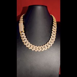 Customized 20mm Cuban Link Moissanite <b>Chain</b> 925 Sterling Silver Rose Gold Finish High Quality <b>Iced</b> Jewelz D VVS Necklace - Product Image 6