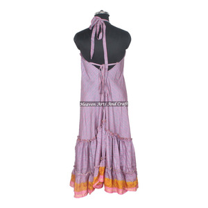 Vestidos Largos de Playa para Mujer 2026, Cuello en V, Estampado Floral, Estilo Bohemio, Casual, Vintage, de Seda, Tipo Sari, Elegantes para Cena - Product Image 2