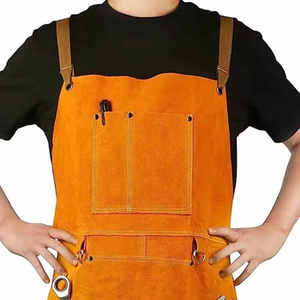 Tablier en cuir à prix d'usine, tabliers de cuisine durables, vêtements de travail pour le soudage, résistants au feu, réglables, personnalisés, en cuir de vachette - Product Image 2