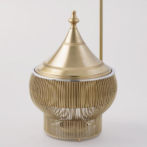 Luxury Dome <b>Lid</b> Metal Chafing Dish With Wire Cage Design And Hanging Rod For Buffet And Event Serving - Product Image 1