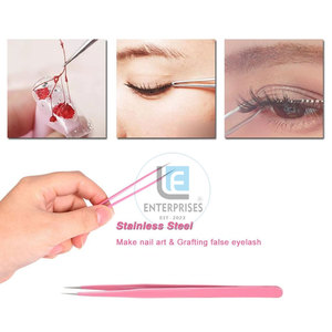 Vente directe d'usine, pinces à extensions de cils en acier inoxydable, réutilisables, durables, de haute qualité - Product Image 3