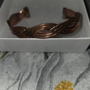 Bracelet artisanal en cuivre pur, maille tressée en fil de cuivre, bijou de guérison pour hommes et femmes, uni - Product Image 3