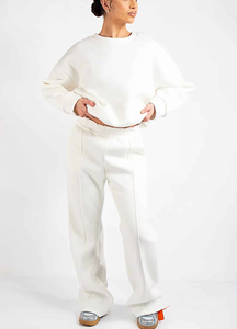 Conjunto Deportivo de Invierno para Mujer, Talla Grande, Hombros Caídos, Personalizado, con Logotipo Impreso en 3D, Conjunto de 2 Piezas, Sudadera Cómoda - Product Image 4