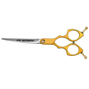 Curved Professional <b>Dog</b> Grooming <b>Scissors</b> in Yellow, Premium VG10 Steel Pet Shears for <b>Dogs</b> and Cats Hair Cutting Adjustable - Product Image 1