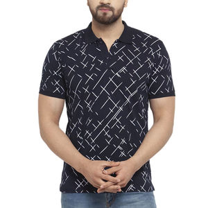 เสื้อโปโลพิมพ์ลายเส้นนามธรรมสำหรับผู้ชาย แขนสั้น ใส่สบายในฤดูร้อน น้ำหนักเบา ระบายอากาศได้ดี - Product Image 1
