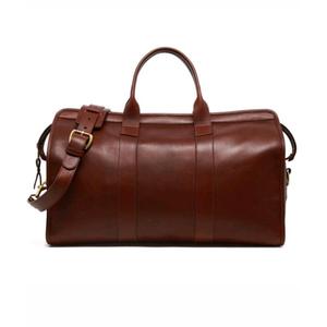 Sac de voyage vintage en cuir véritable avec logo personnalisé, fermeture éclair, roulettes, 20-36L, sangle réglable, multifonction, grande capacité - Product Image 1