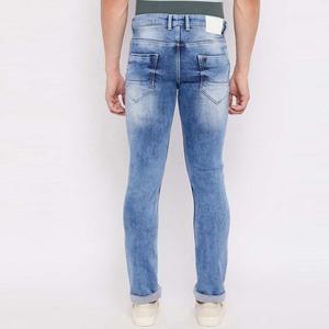 <b>Men's</b> Slim Fit Stonewashed Blue <b>Denim</b> Jeans Mid Waist Straight Leg Casual Style Spring Wear - Product Image 4