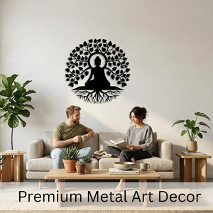 Décoration murale en métal Gautam Buddha de qualité supérieure |   Sculpture murale élégante et moderne pour salon, chambre, salle de méditation et bureau - Product Image 3