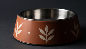 Bol pour animaux de compagnie en acier inoxydable émaillé couleur terre, durable, pour chien et chat, avec fond antidérapant en caoutchouc, gamelle d'alimentation OEM - Product Image 2