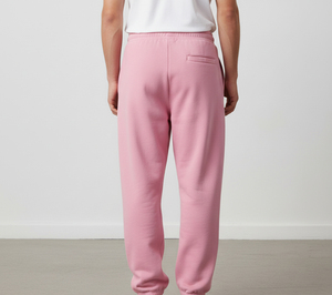 Pantalones Deportivos Rosados para Hombre, Cintura Elástica con Cordón, Logotipo de Llama en la Pierna Derecha, Algodón de Peso Medio, para Primavera - Product Image 6