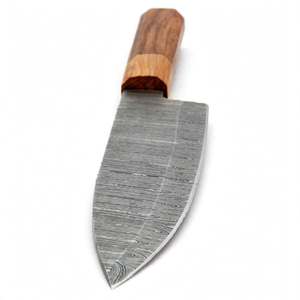Couteau de chef de cuisine en acier damas forgé à la main, manche ergonomique en bois - Product Image 4