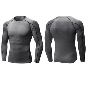 2026 แฟชั่นใหม่ผู้ชาย O-Neck แขนยาว SLIM FIT โพลีเอสเตอร์ สแปนเด็กซ์ แรชการ์ดสำหรับผู้ชายขนาด (S-6XL) - Product Image 2