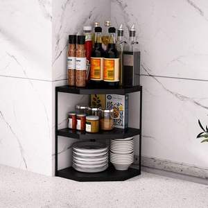 Étagère de rangement murale double niveau multifonctionnelle en fer moderne, support de rangement de cuisine en métal résistant à la rouille pour armoires - Product Image 5