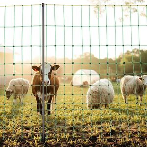 Clôture électrique pour bétail, filet portable de 50 po de hauteur x 164 po de longueur, filets en maille pour chèvres, moutons, cerfs, jardin, avec poteaux et piquets - Product Image 4