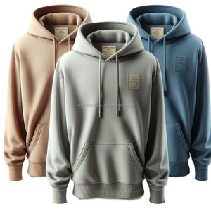 Sweats à capuche et sweat-shirts en coton surdimensionnés pour hommes fabriqués sur mesure avec un tissu tricoté à motif polaire imprimé de coupe régulière pour une utilisation en hiver - Product Image 2