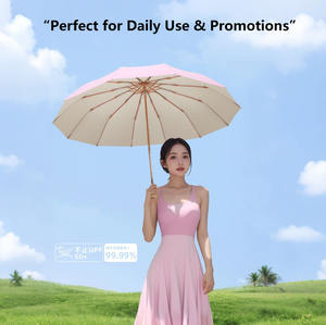 Parapluie manuel pliant en trois sections à 12 baleines, mini parapluie capsule tendance dégradé, ensemble cadeau de luxe, vente fournisseur, livraison gratuite - Product Image 4