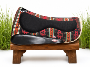 Tapis de selle Western Mustang avec doublure en polaire et tissu à motifs pour l'équitation - Product Image 1