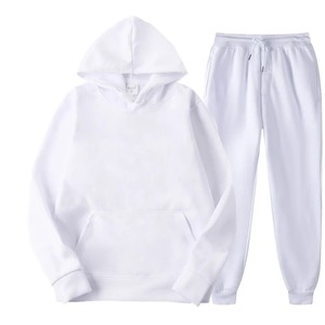 Conjunto Deportivo Unisex para Adultos, Lavado Ácido, con Capucha, Manga Larga, Color Sólido, Informal, Pantalones con Cordón, Corte Regular, Invierno, Algodón - Product Image 2