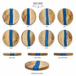 Handmade Wood Resin Coaster <b>Set</b> <b>Square</b> Table Coasters Modern Eco-Friendly Wholesale Custom Logo OEM ODM Private Label Bulk - Product Image 3