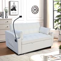Sofá cama convertible 3 en 1 moderno, sofá cama de terciopelo, sofá futón, cama extraíble, respaldo reclinable ajustable, almohada con bolsillos para