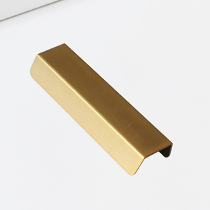 OEM Available Modern Brushed <b>Gold</b> Aluminum Alloy Edge <b>Pull</b> Cabinet Handle for Kitchen Bathroom Nightstands <b>Drawer</b> <b>Pulls</b> - Product Image 6