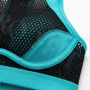 100 Polyester Mesh Sports Bra High Quality Racerback Workout <b>Running</b> <b>Padded</b> Support Activewear Custom Brand Name Logo Sports Bra - Product Image 4
