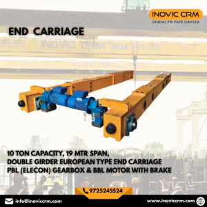 Chariot d'extrémité à poutre simple INOVIC Série Européenne – Capacité de 1 à 15 tonnes, portée de 14 m avec transmission par engrenages ELECON - Product Image 2