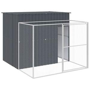 Antracita 84,3 "x 99,6" x 71,3 "Casa de perro de acero galvanizado con casas y muebles para mascotas - Product Image 2