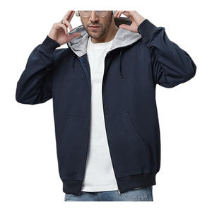 Sweat à capuche zippé intégral pour homme, 100% coton, épais, personnalisable avec logo imprimé et strass - Product Image 1