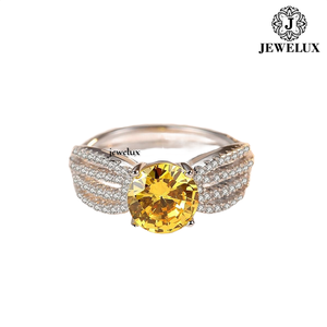 Meilleur prix pour une bague de fiançailles en or massif 18 carats pour femme avec un diamant rond taille brillant serti à griffes, bijoux fins classiques - Product Image 5