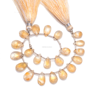Cuentas de Citrino Natural Bio Premium al por Mayor, Facetadas en Forma de Pera, para la Fabricación de Pulseras, Collares y Joyería - Product Image 1