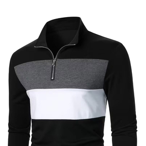 Men’s Fitted <b>Long</b> <b>Sleeve</b> Gym Shirt Quarter Zip Running <b>Training</b> Sports <b>Top</b> - Product Image 4