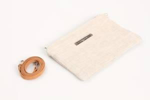 Bolso Bandolera Bohemio Minimalista de Lino con Correa de Cuero, Cierre de Cadena Ecológico, 22x14cm, Pequeño Bolso de Mano para Mujer - Product Image 2