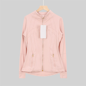 <b>Yoga</b> <b>Jacket</b> Running Gym Waterproof Quick Dry Breathable with Gold Zippers Front Logo Athletic Sportswear Set - Product Image 6