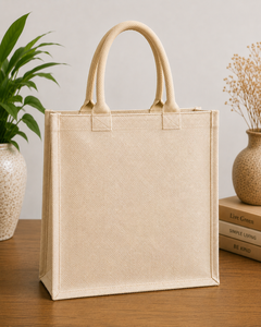 Le sac fourre-tout en jute « L'aventure vous appelle » 33x35x16cm avec poignée pour les courses - Product Image 5