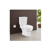 WC en céramique deux pièces populaire avec réservoir encastré, design moderne, chasse d'eau à fermeture lente, pour usage hôtelier, siphon en P, équipement sanitaire de salle de bain, bon prix