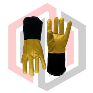 ถุงมือเชื่อมแบบ Black Cuff Welding Tig Mig Stick สำหรับนักดับเพลิง ป้องกันไฟไหม้ ทนไฟ ผลิตจากพาราอะรามิด คาร์บอนไฟเบอร์ หนา 7 มม. ป้องกันการบาด - Product Image 4