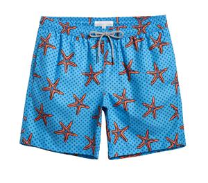 Short de bain respirant en polyester pour homme, taille mi-haute élastique avec cordon de serrage et poches, imprimé personnalisé, style urbain estival - Product Image 5