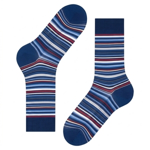 <b>Men's</b> Striped Crew <b>Socks</b> Breathable Knitted Cotton Polyester Spandex Spring Daily Wear Regular Style - Product Image 4